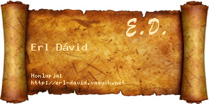 Erl Dávid névjegykártya